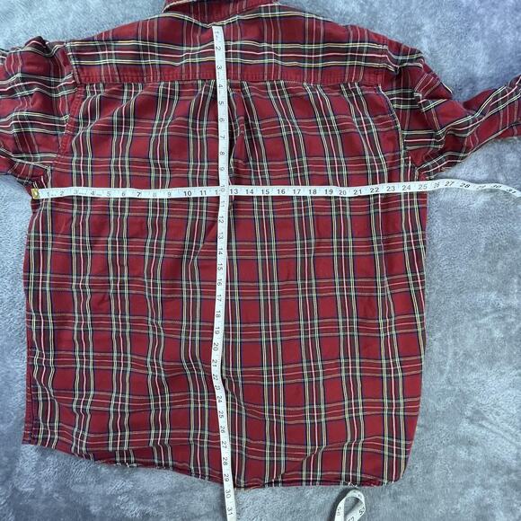 Vintage L.L. Bean Well Worn Red Plaid Flannel Shirt Mens XL Regular 100% Cotton - Picture 8 of 11